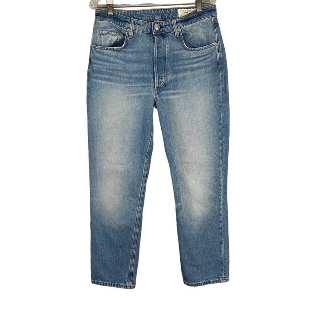 Rag and Bone. Nina high rise ankle cigarette. Button-fly 100% cotton Sz30, Tulip - Picture 5 of 16